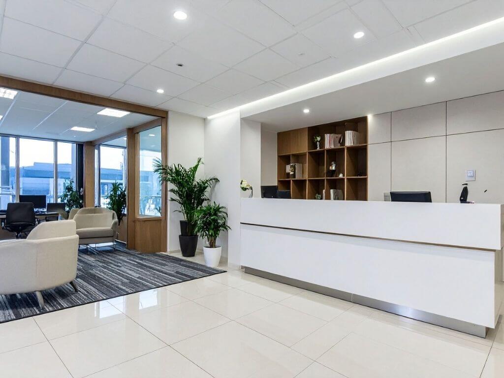 elegant office reception area